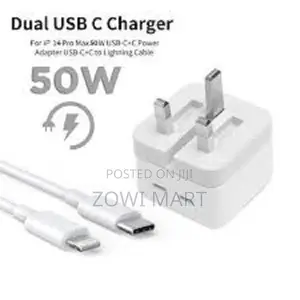 Photo - iPhone 14 Pro 50w Usb-C+C Power Adapter With Lightning Cable