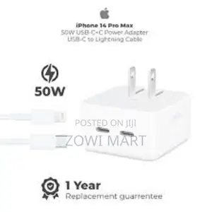 iPhone 14 Pro 50w Usb-C+C Power Adapter With Lightning Cable