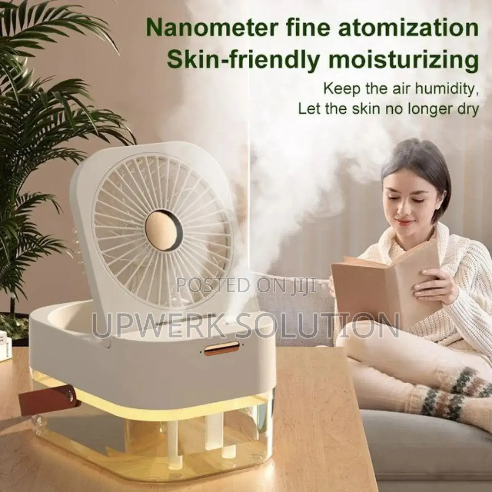 Dual Spray Humidifying Fan With Night Light