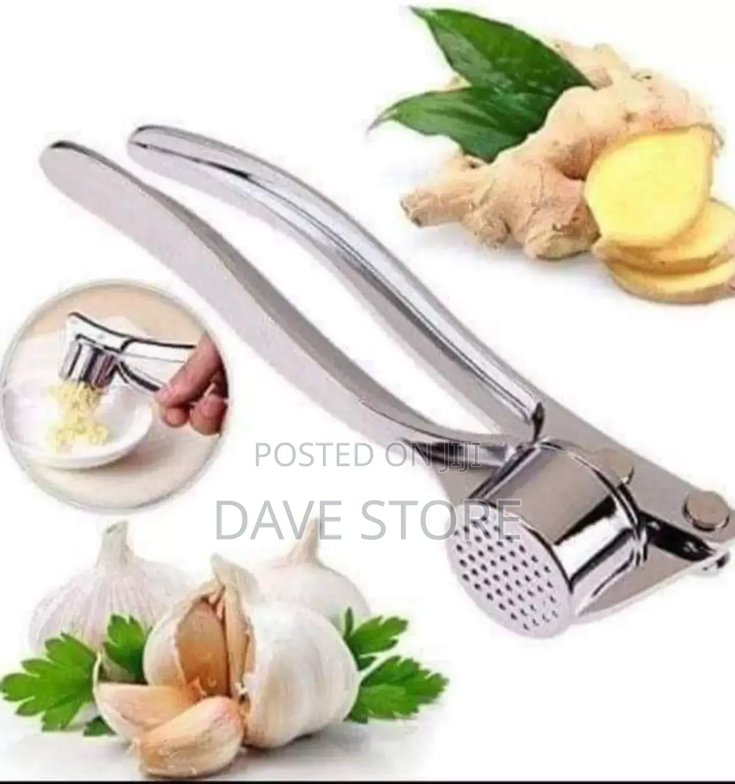 Stainless Steel Garlic Press 
 የነጭ ሽንኩርት እና ዝንጅብል