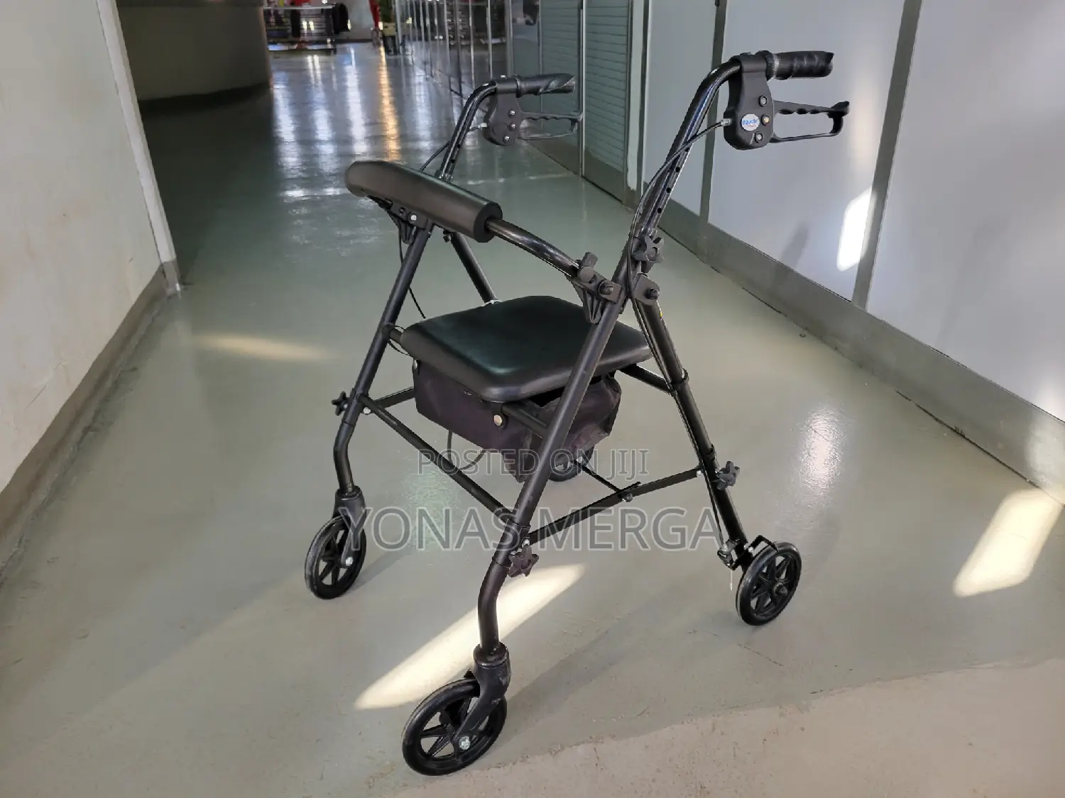 ROLLING 4 WHEEL WALKER: Use the Padded Seat to Hold Bags