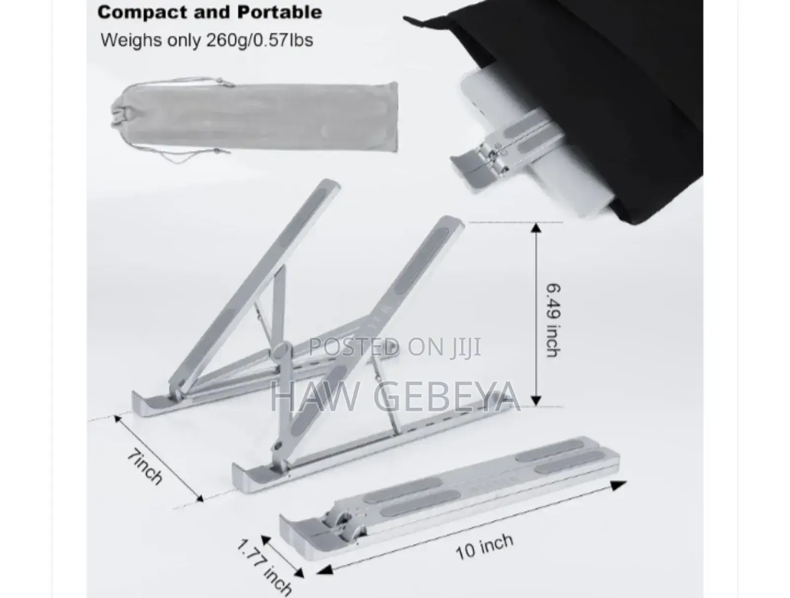 Foldable Height Adjustable Metal Frame Laptop Stand