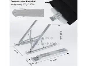 Photo - Foldable Height Adjustable Metal Frame Laptop Stand