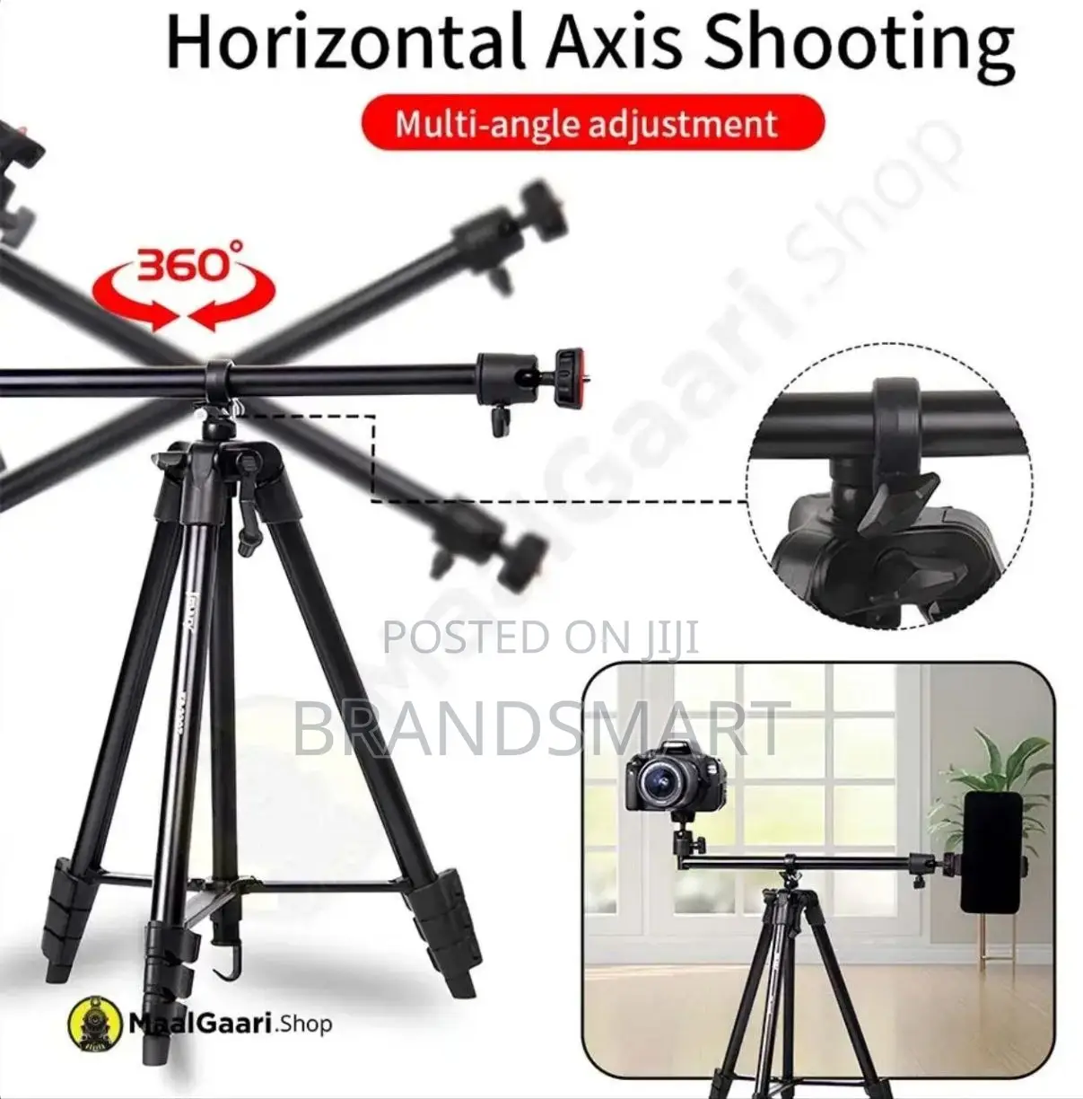 ለስልክም ለካሜራም የሚሆን 360°Rotating Professional Heavy Duty Tripod