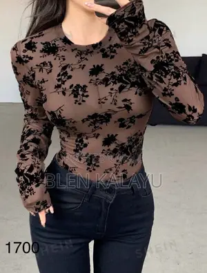 Photo - DAZY Women's Full Floral Print Mesh Long Sleeve Top