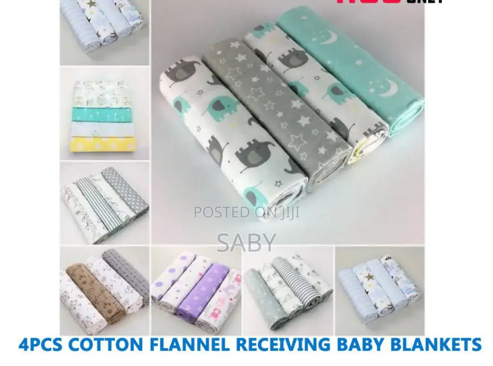 4pcs Cotton Flannel Receiving Baby Blanket