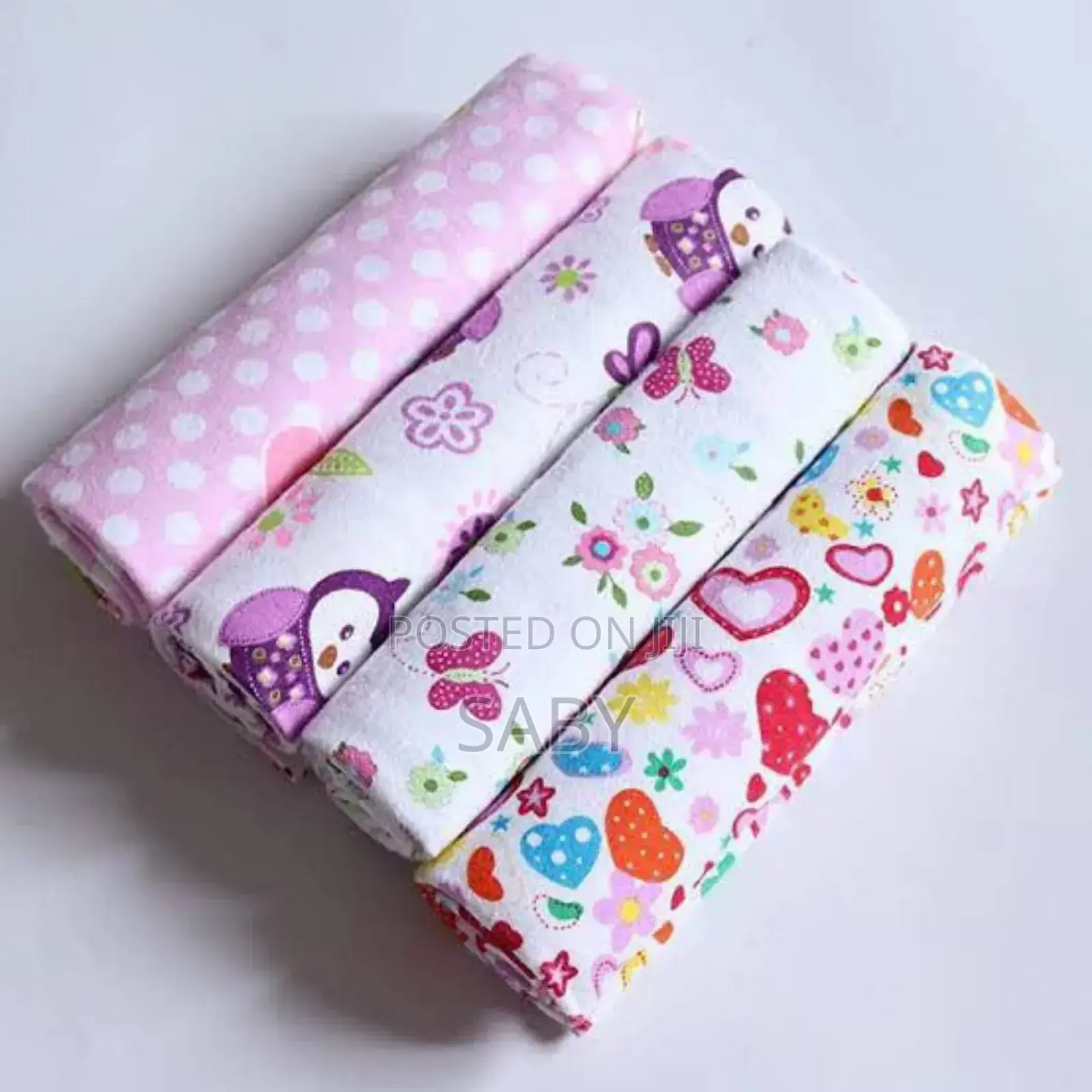 4pcs Cotton Flannel Receiving Baby Blanket