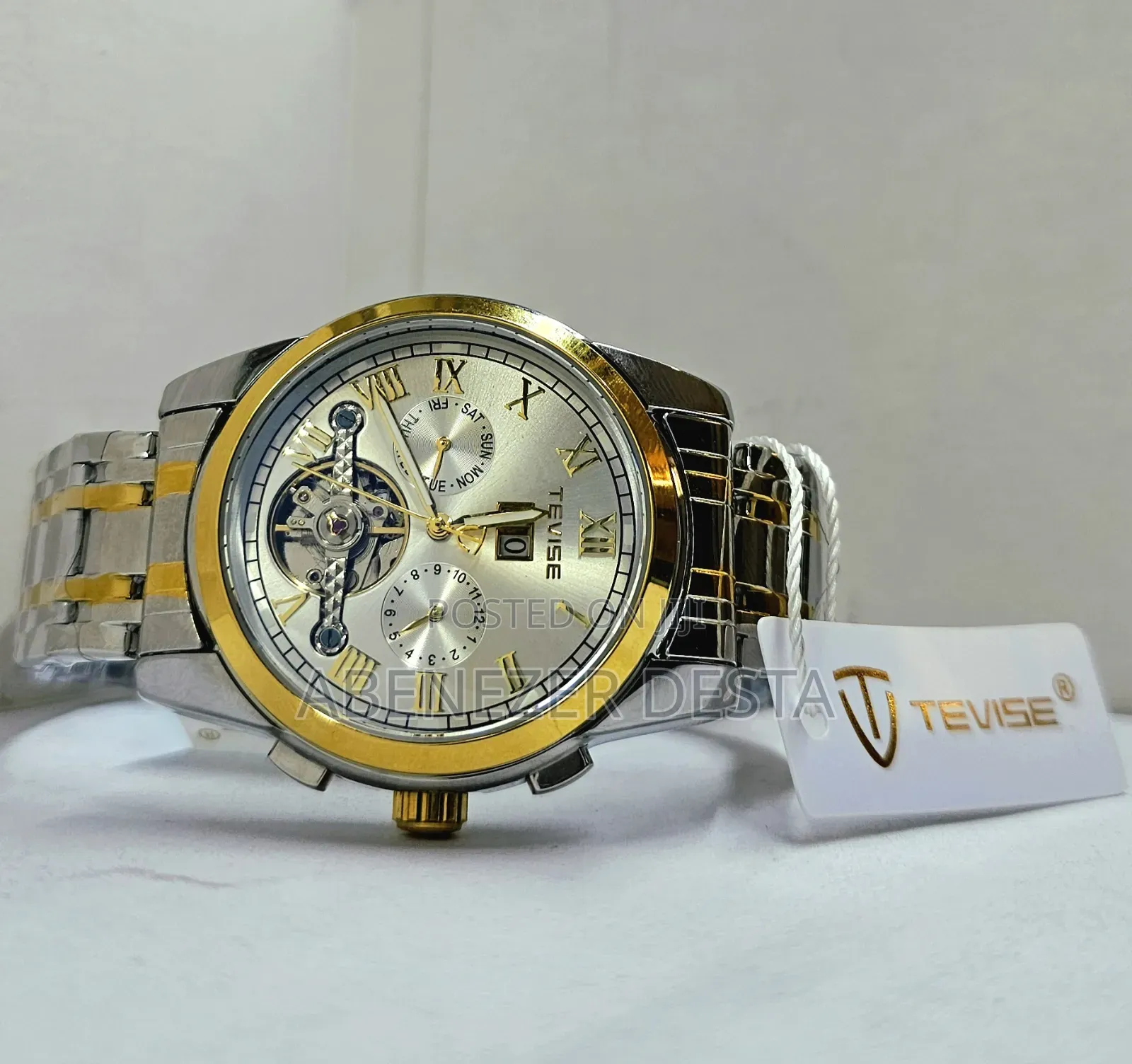 TEVISE New Arrival Silver Gents Mechanical Water Proof