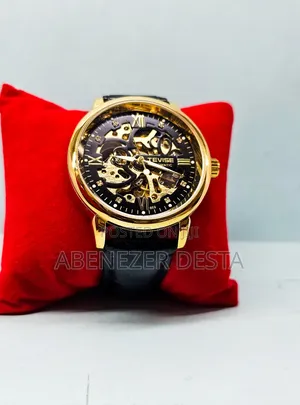 TEVISE Man Automatic Wristwatch Genuine Leather Strapwatches