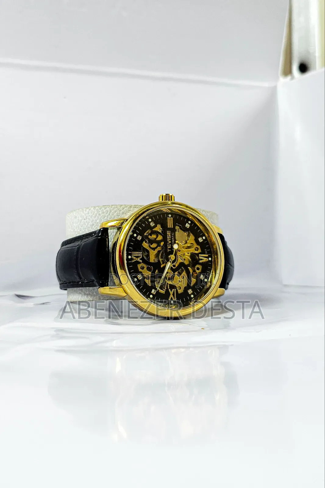 TEVISE Man Automatic Wristwatch Genuine Leather Strapwatches