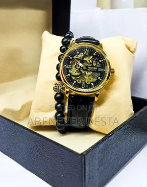 TEVISE Man Automatic Wristwatch Genuine Leather Strapwatches