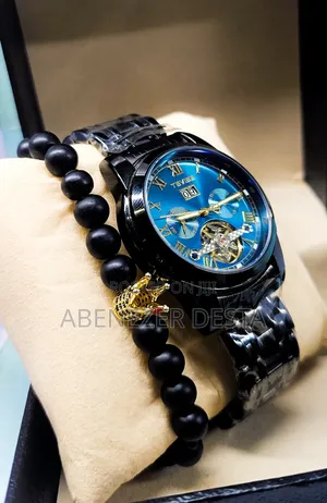 Photo - Tevise 9005d Luxury Black Boys Automatic Wristwatch