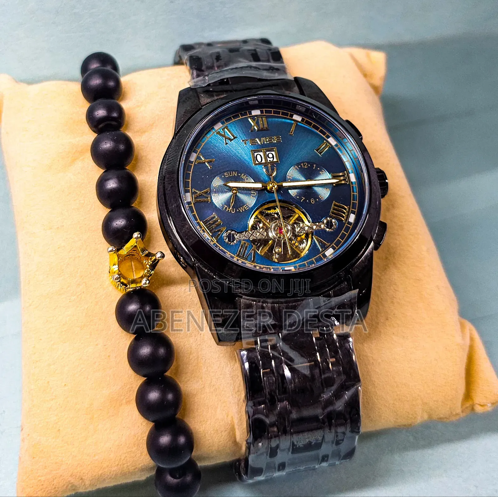 Tevise 9005d Luxury Black Boys Automatic Wristwatch