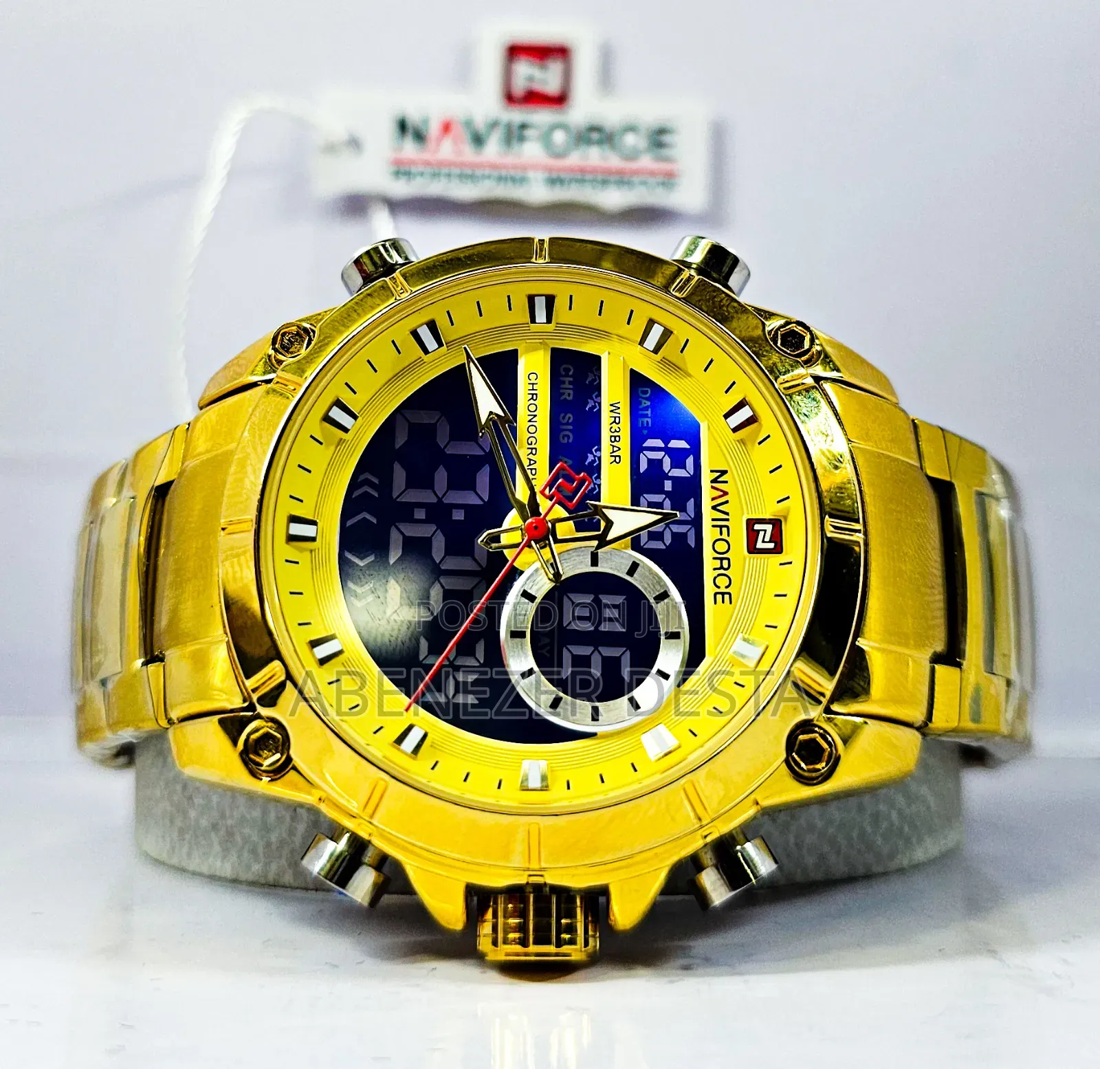 NAVIFORCE Sport Men Waterproof Dual Display Date Clock