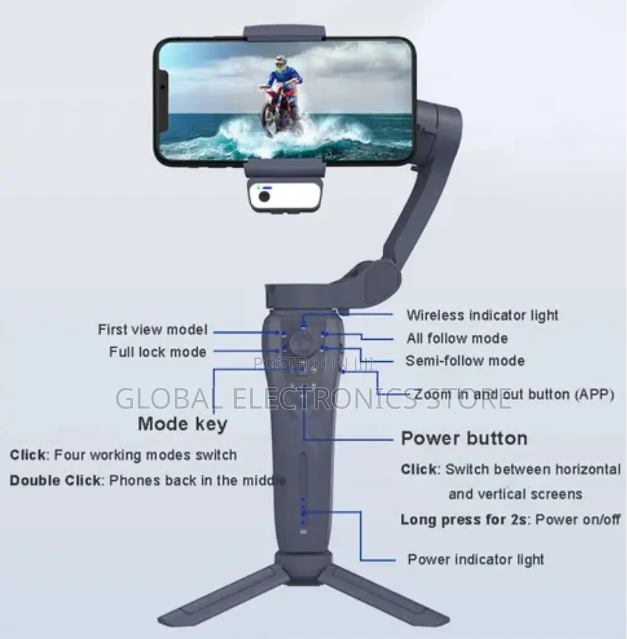 3 Axis Gimbal (With AI Face Tracking and AI Fill Light)