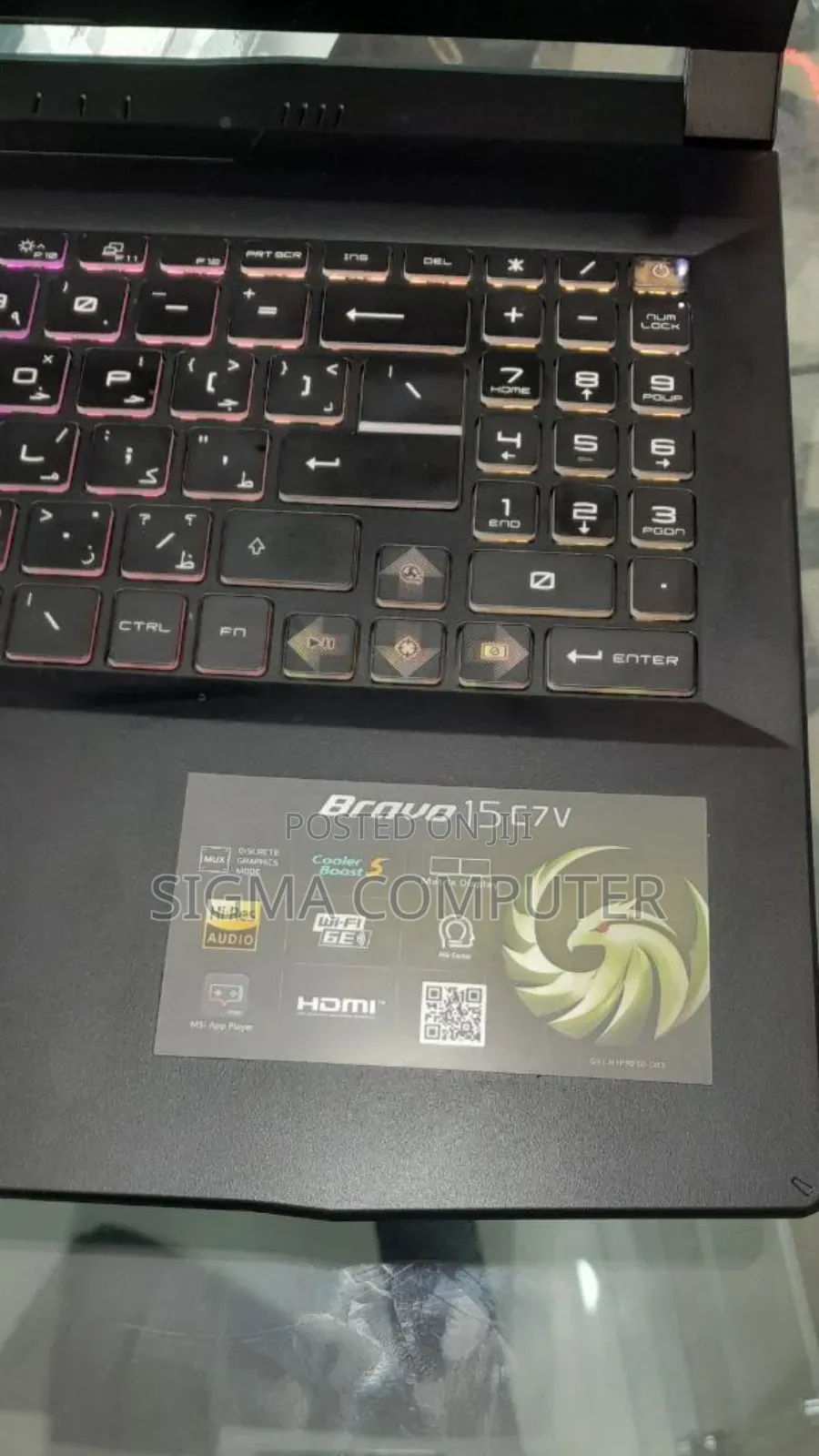 New Laptop MSI Crosshair 15 B12U 16GB Intel Core I7 SSD 512GB