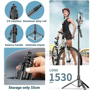 ለካሜራም ለስልክም የሚሆን Tripod (Max 1.53 Meter and 360° Rotating )