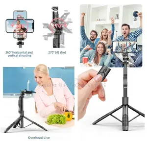 ለካሜራም ለስልክም የሚሆን Tripod (Max 1.53 Meter and 360° Rotating )