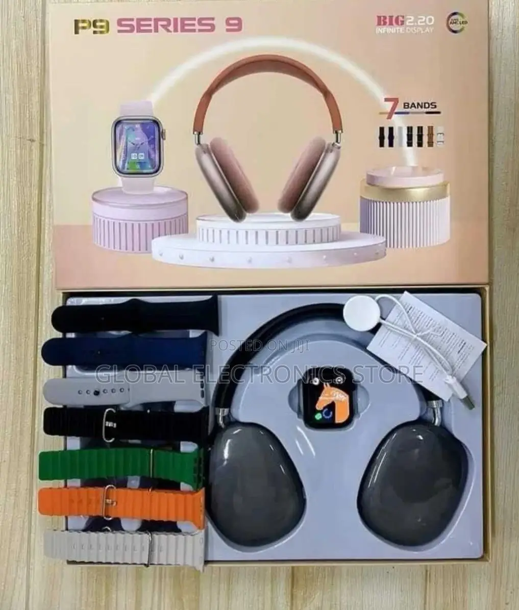 Smart Watch With Wireless Headset and 7 Straps