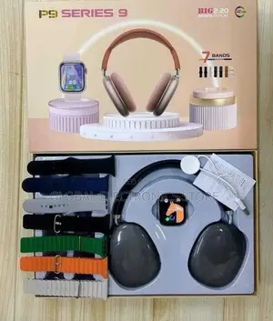 Smart Watch With Wireless Headset and 7 Straps