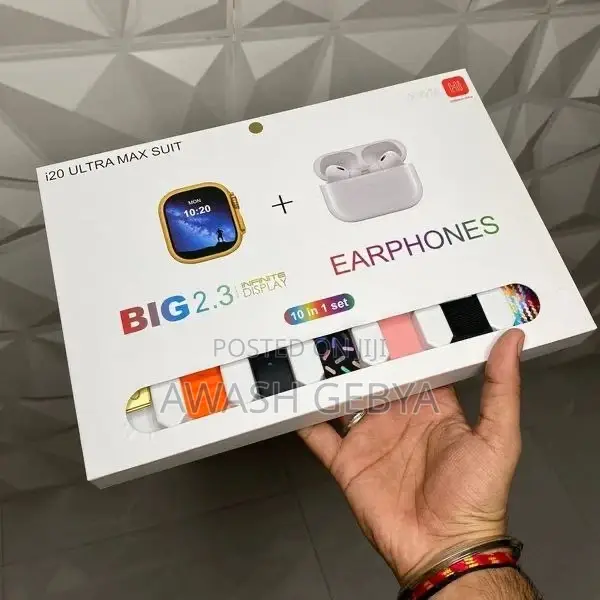 Smart Watch 7 አይነት እጀታዎች ያሉት Earphones ያለው