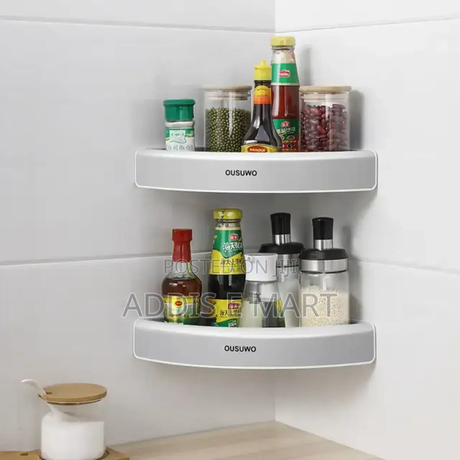 ለባኞ ቤት ተለጣፊ መደርደሪያ Rotating Shelf Organizer