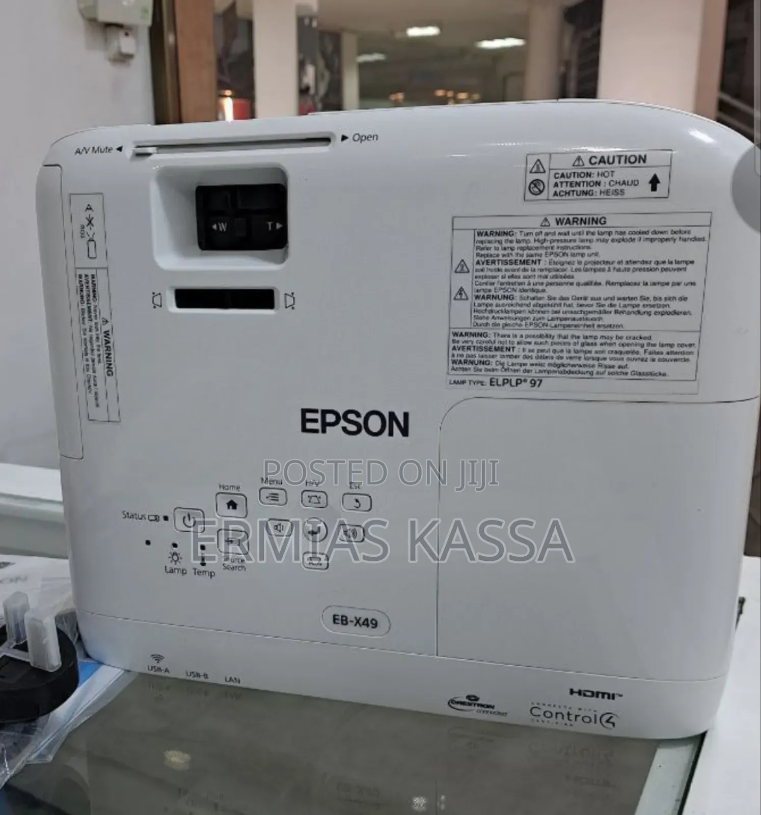 EPSON Projector
Model Name: EB -X49
Has Bag and Remote