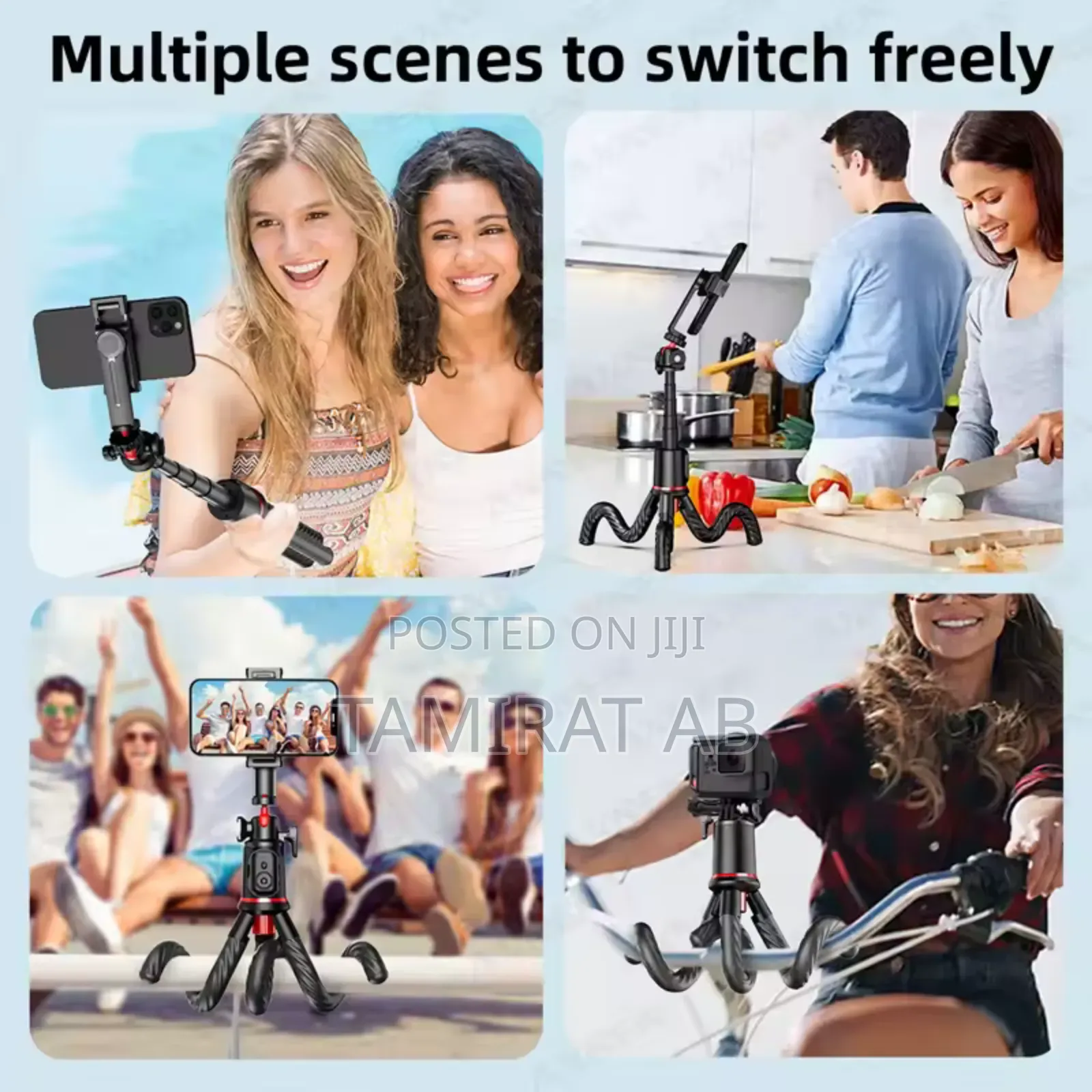 C03 Octopus Flexible Tripod, Selfie Stick Detachable Holder
