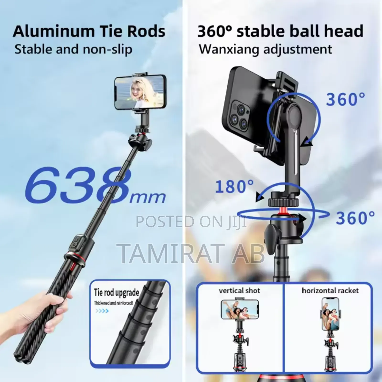 C03 Octopus Flexible Tripod, Selfie Stick Detachable Holder