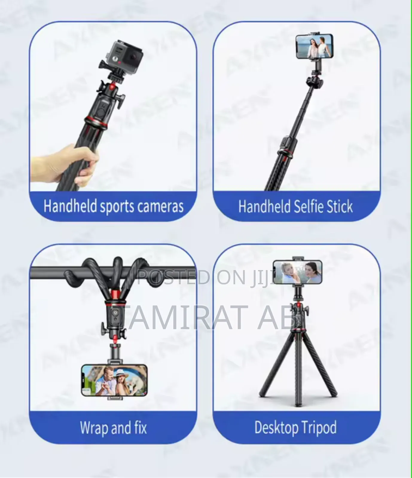 C03 Octopus Flexible Tripod, Selfie Stick Detachable Holder