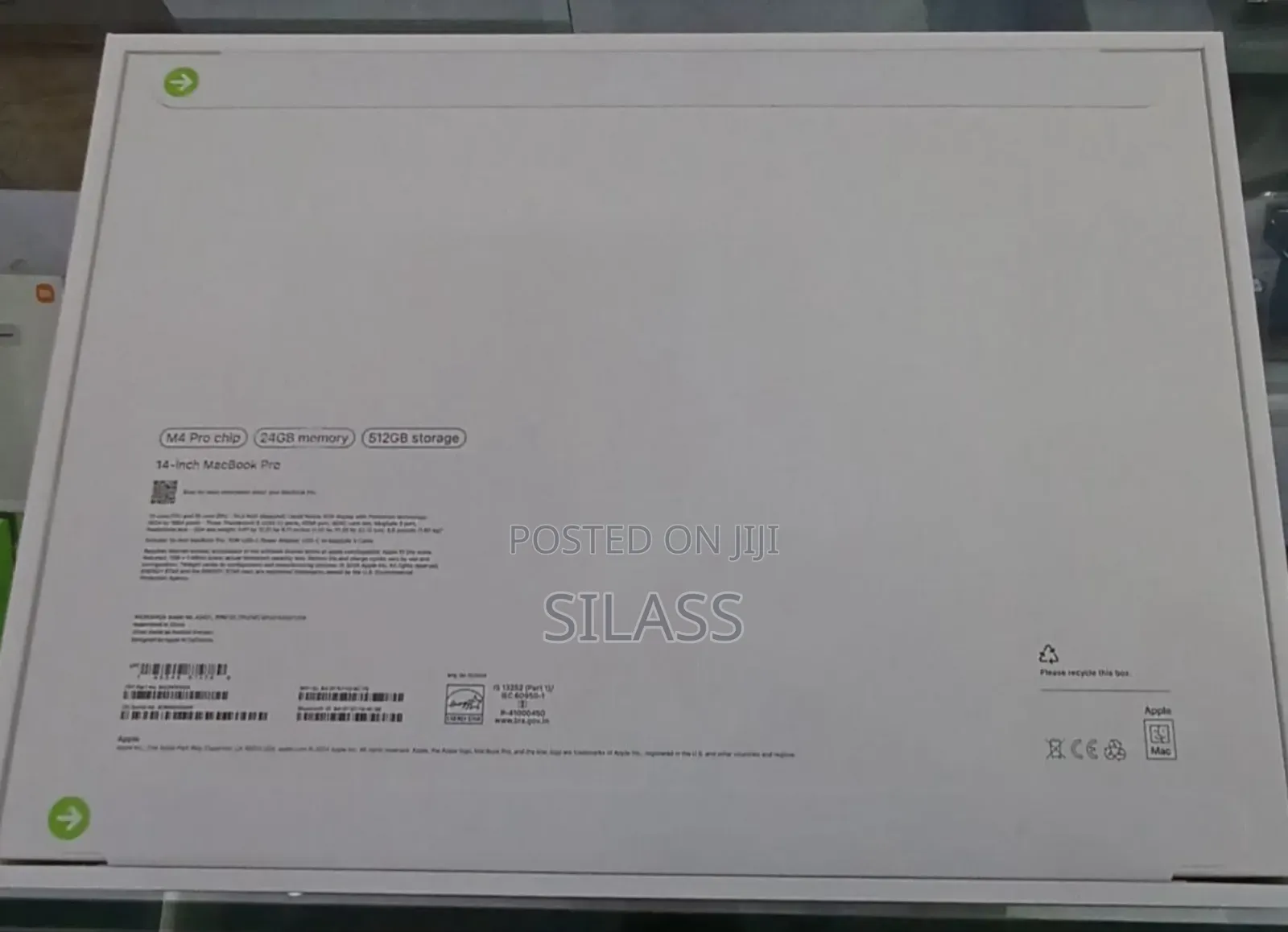 New Apple MacBook Pro 2024 M4 14-Inch 16GB Apple M4 Pro SSD 512GB