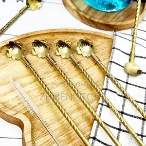 Photo - 6pcs Reusable Stainless Steel Straws + Brush