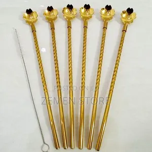 6pcs Reusable Stainless Steel Straws + Brush