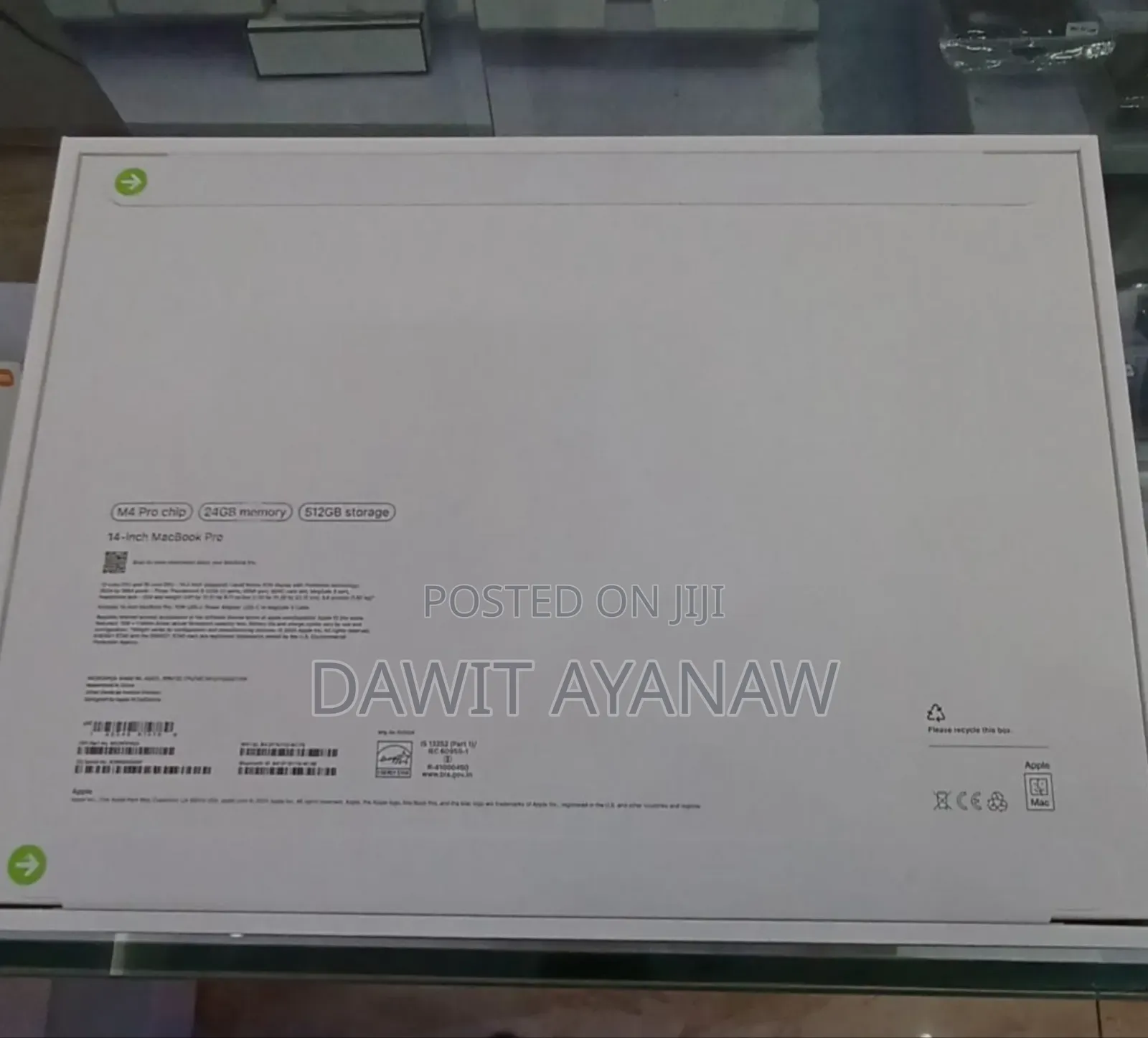 New Apple MacBook Pro 2024 M4 14-Inch 16GB Apple M4 Pro SSD 512GB