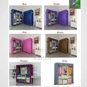 Modern 3-Door Wardrobe Closet With Zippered Cover