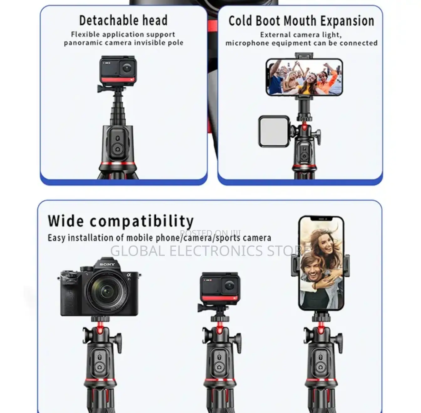 ብዙ አገልግሎቶች የያዘ Octupus Tripod ለስልክ ለካሜራም የሚሆን