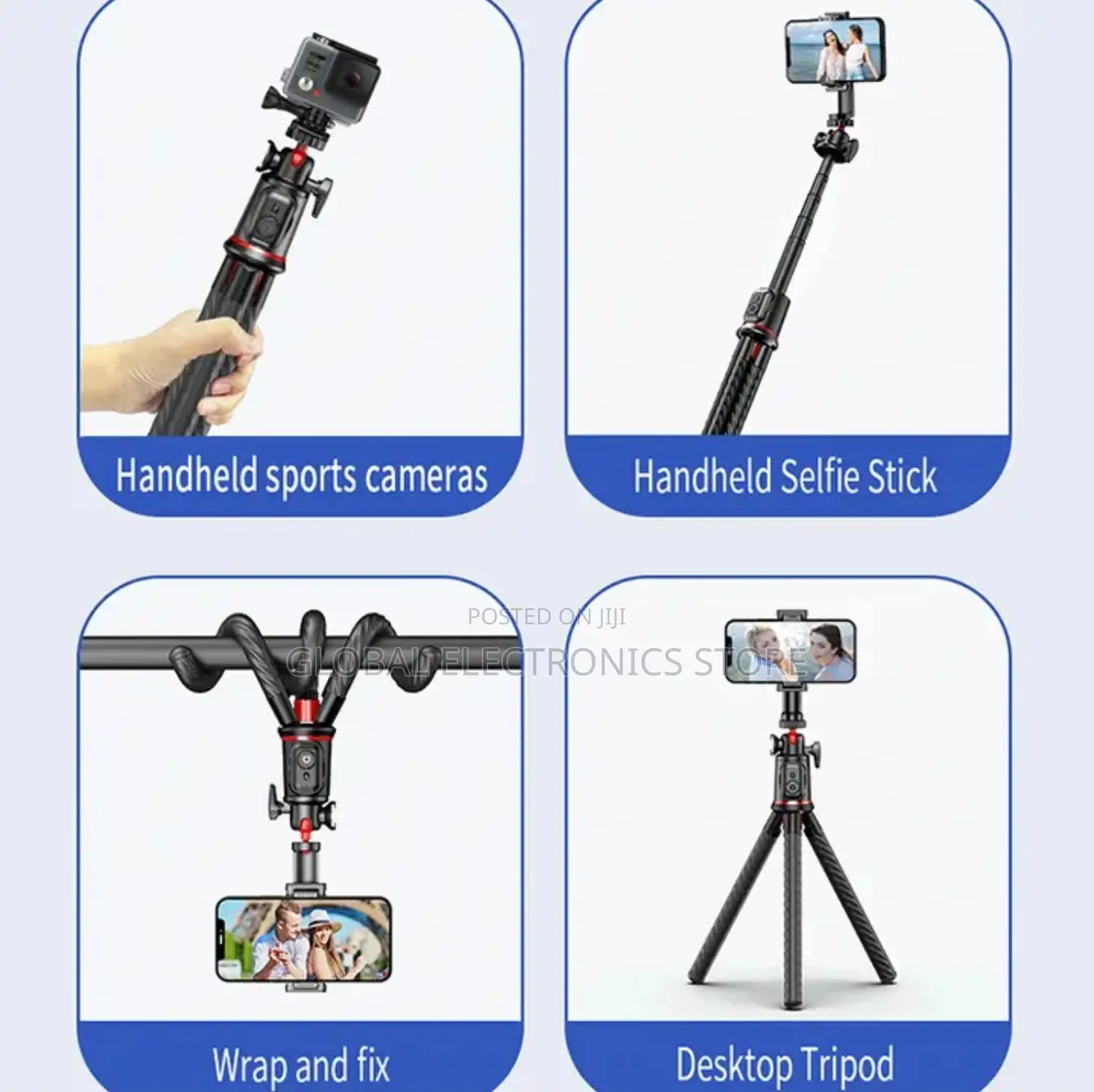 ብዙ አገልግሎቶች የያዘ Octupus Tripod ለስልክ ለካሜራም የሚሆን
