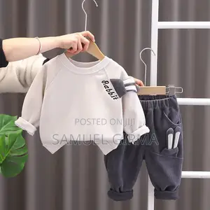 Mk- 0547 Cartoon Rabbit Bag Sweatshirt and Pant Set