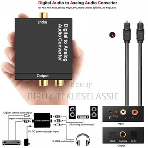 Digital to Analog Audio Converter With Optical Cable + Jack