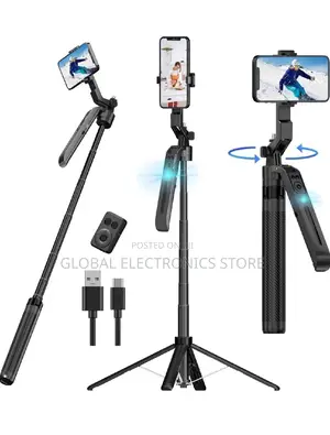 Photo - Gimbal + Tripod + Face Tracker + Selfi Stick (4በ1 የያዘ)