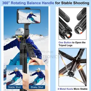 Gimbal + Tripod + Face Tracker + Selfi Stick (4በ1 የያዘ)