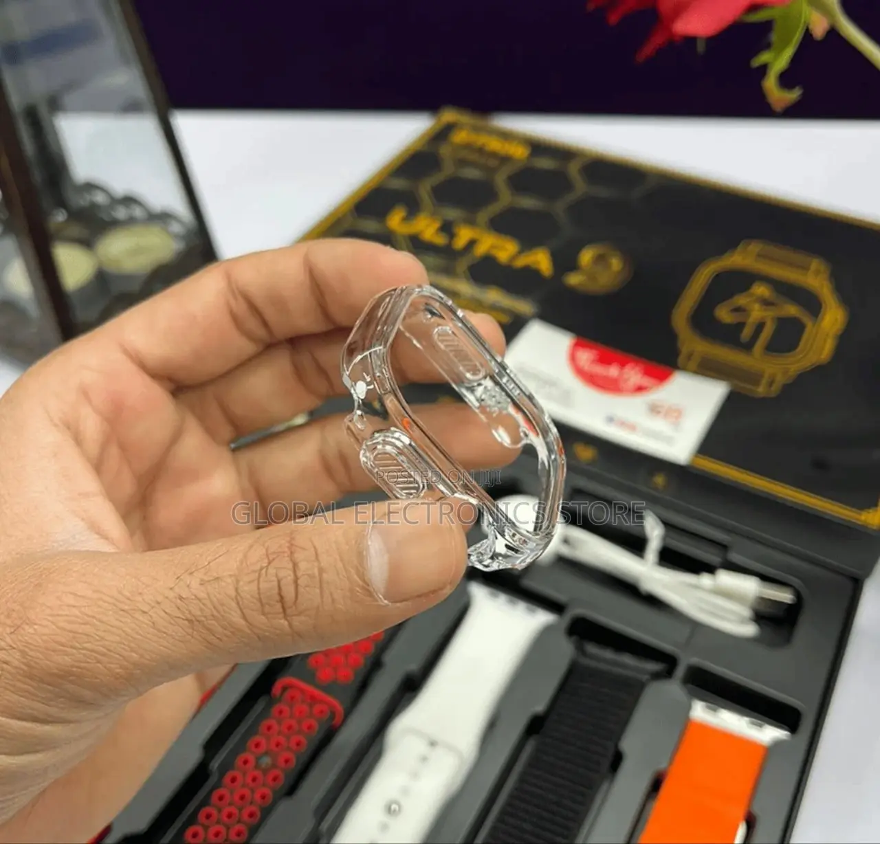 Original 2024 Version Ultra-9 Smart Watch ከ7 መቀያየሪያ ማሰሪያ ጋር