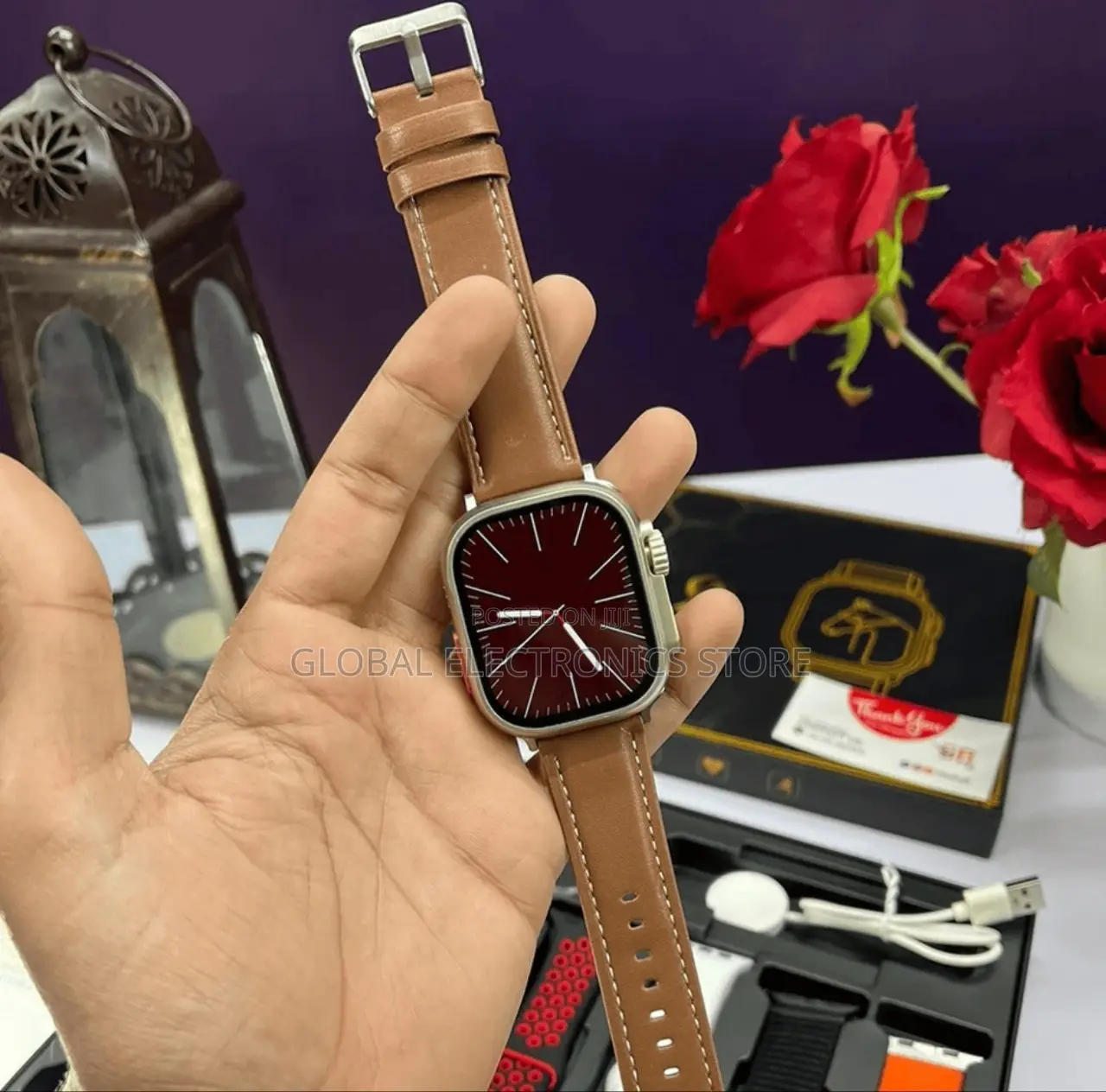 Original 2024 Version Ultra-9 Smart Watch ከ7 መቀያየሪያ ማሰሪያ ጋር