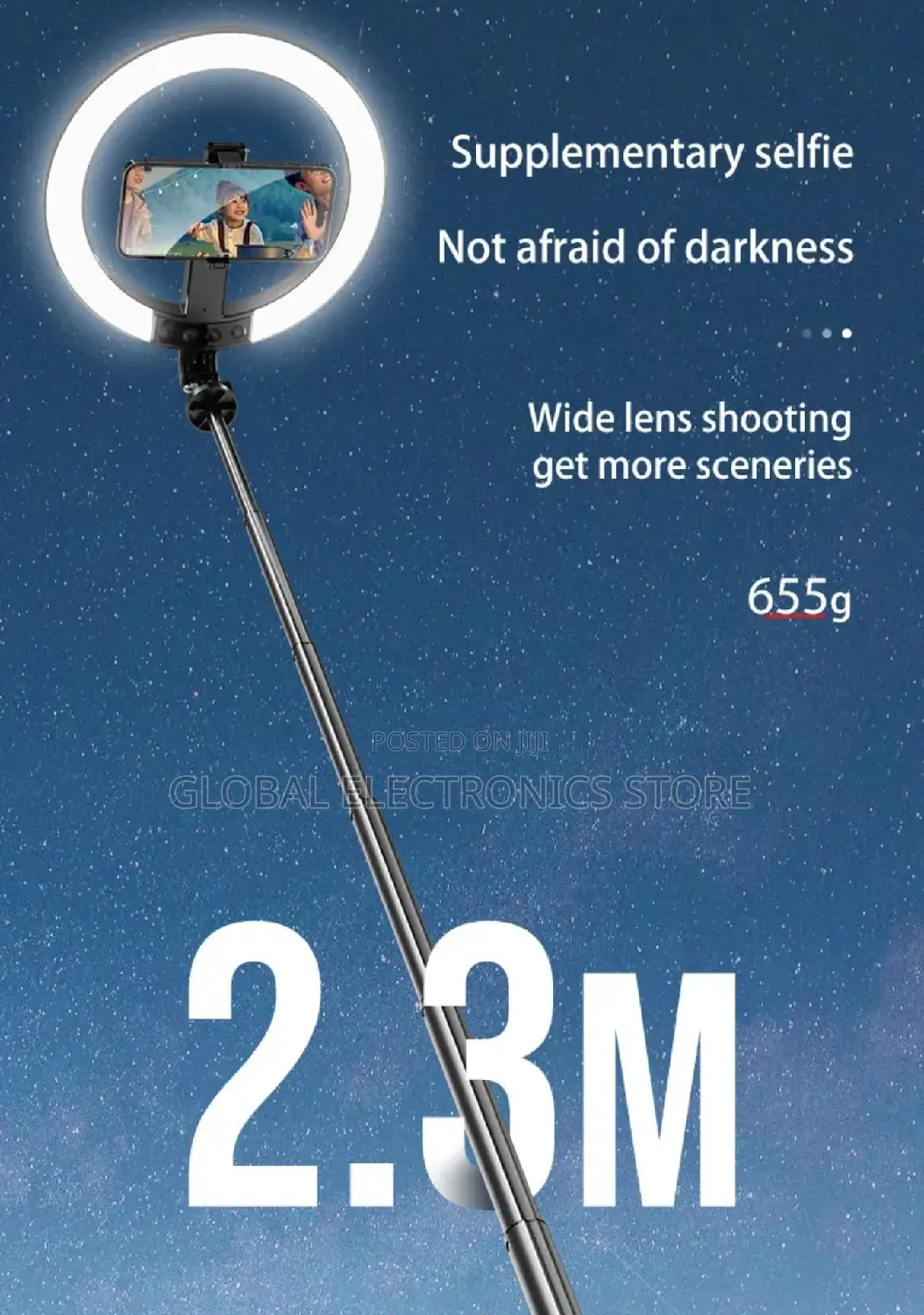 Ring Light Selfie Stick (Max 2.3 Meter)