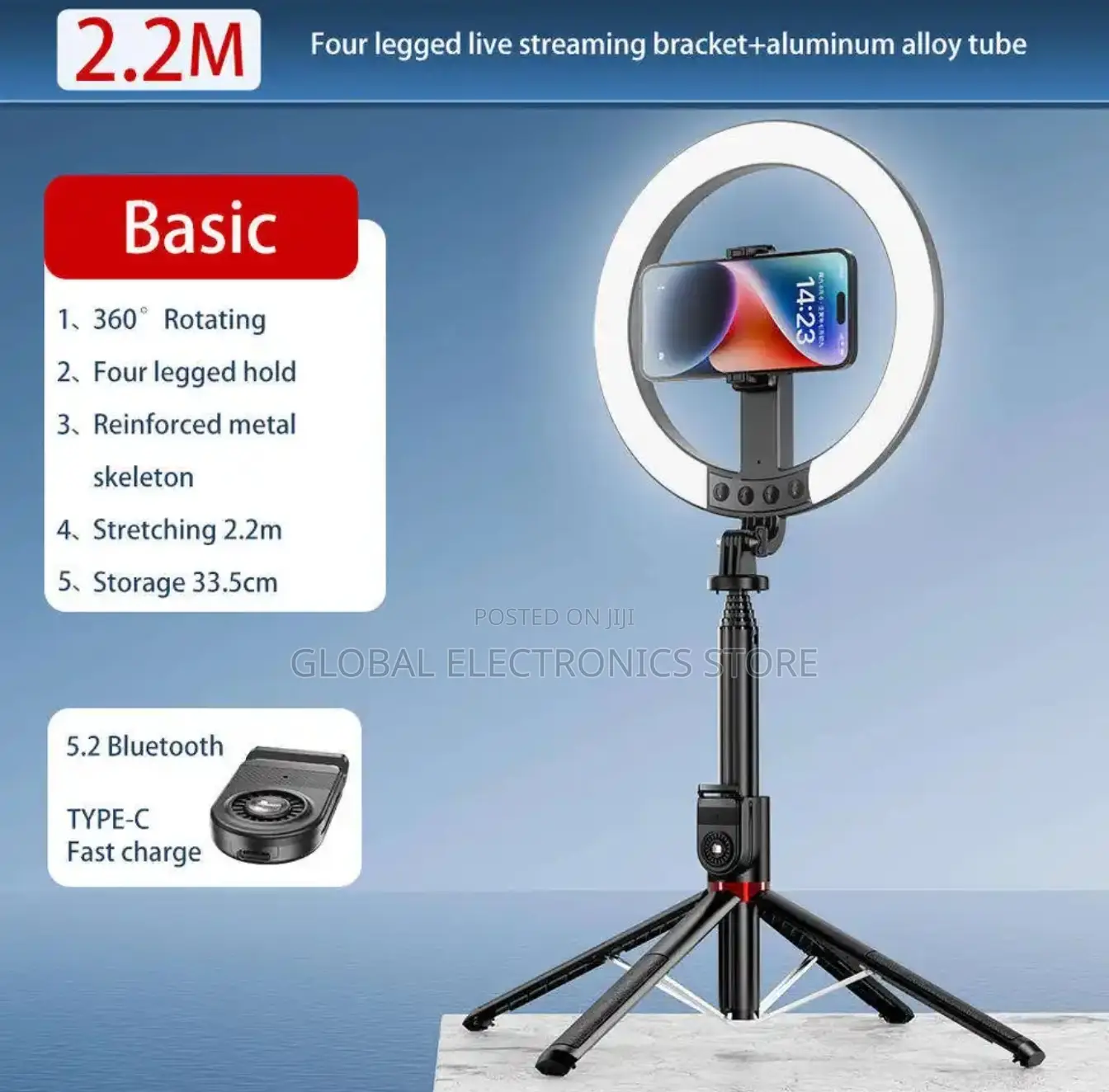 Ring Light Selfie Stick (Max 2.3 Meter)
