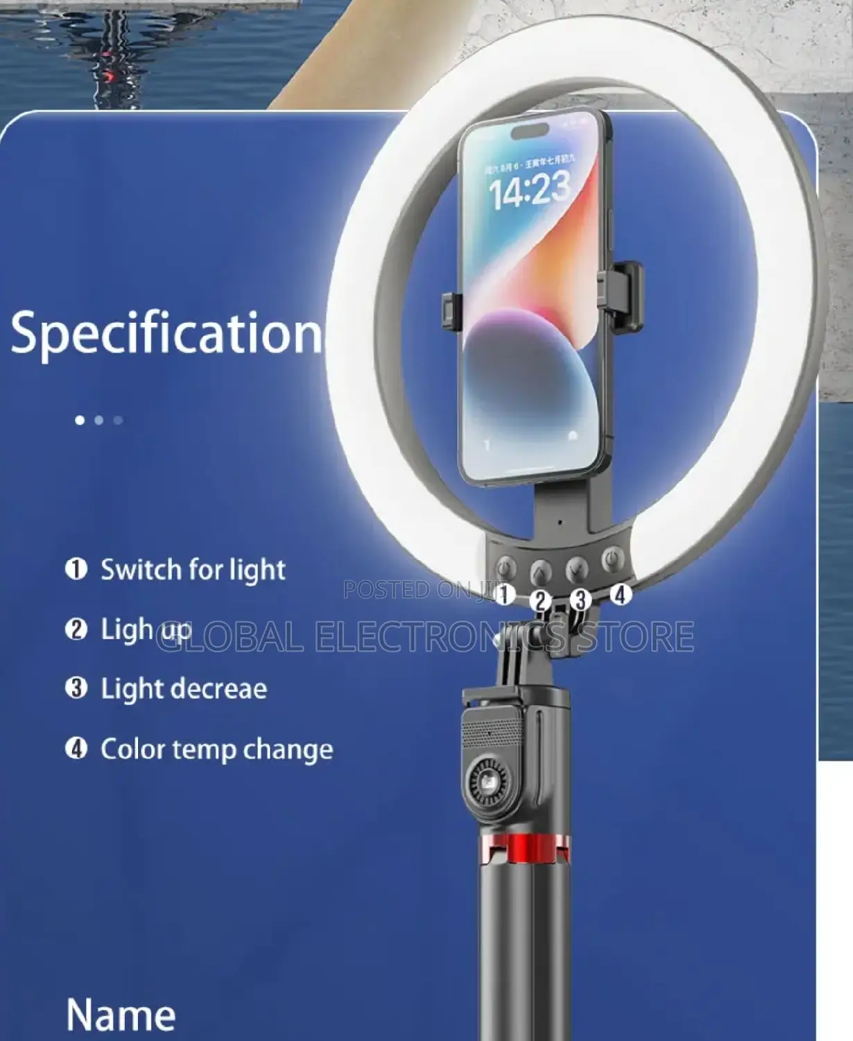 Ring Light Selfie Stick (Max 2.3 Meter)