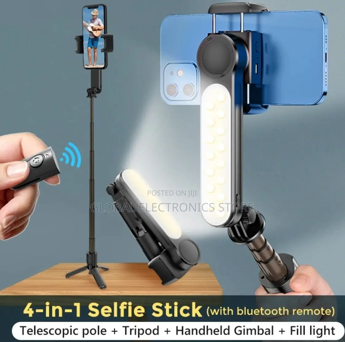 Gimbal + Tripod + Telescopic Pole + Fill Light