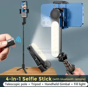 Photo - Gimbal + Tripod + Telescopic Pole + Fill Light