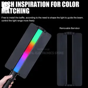 Portable RGB LED Stick Light Light (Removable Barndoor)
