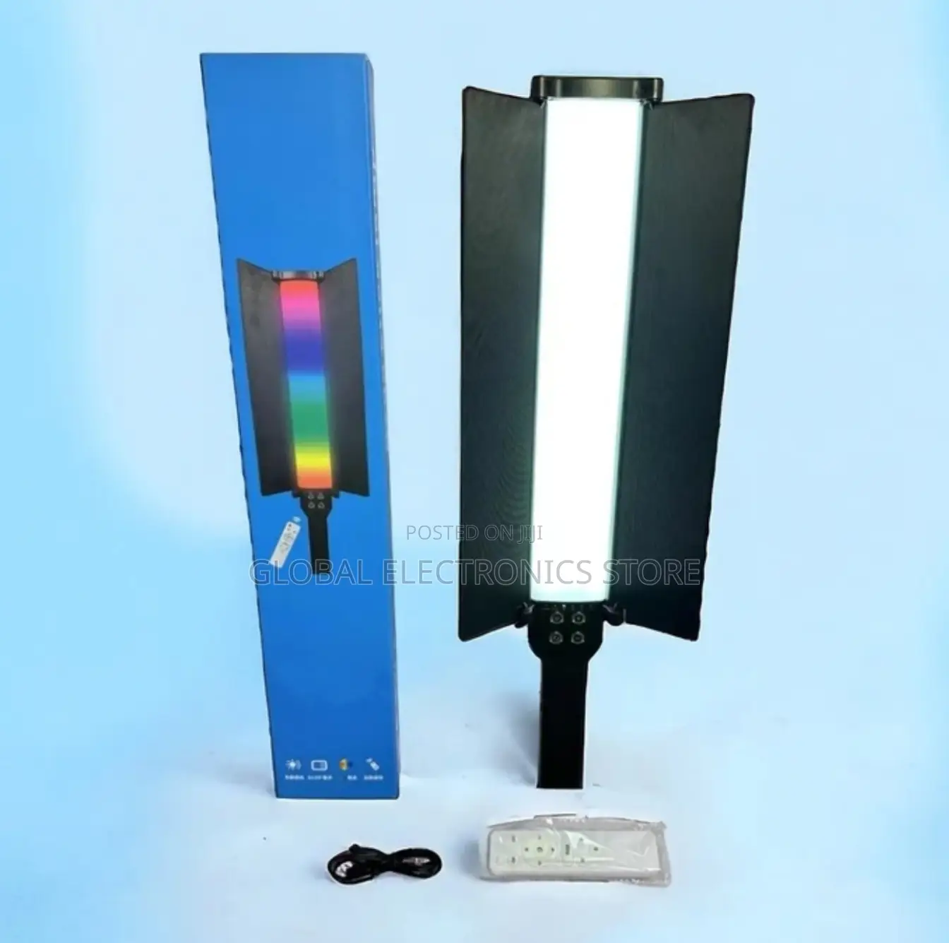 Portable RGB LED Stick Light Light (Removable Barndoor)